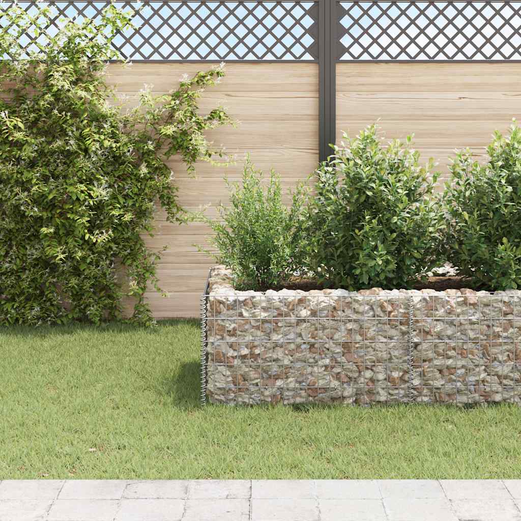 Gabionen-Hochbeet Stahl 360×90×50 cm