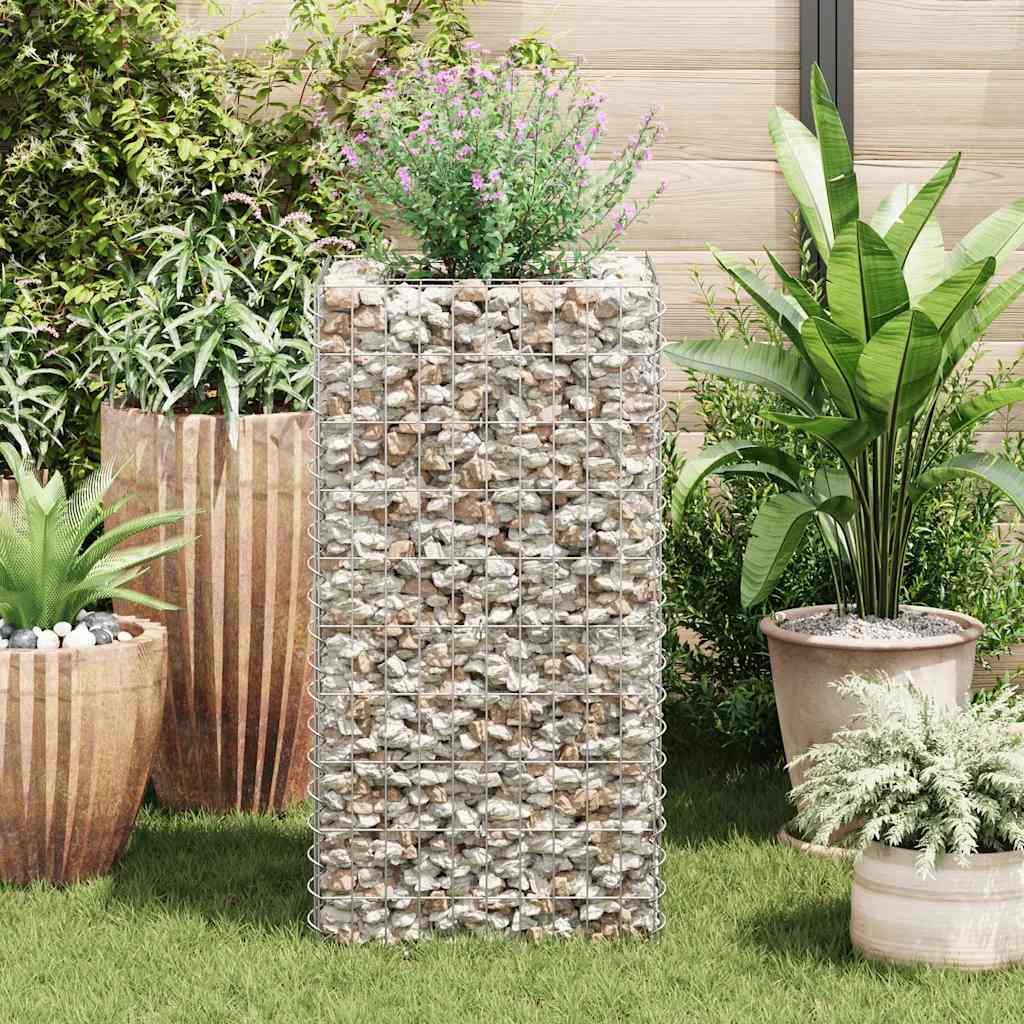 Gabionen-Hochbeet Stahl 50×50×100 cm