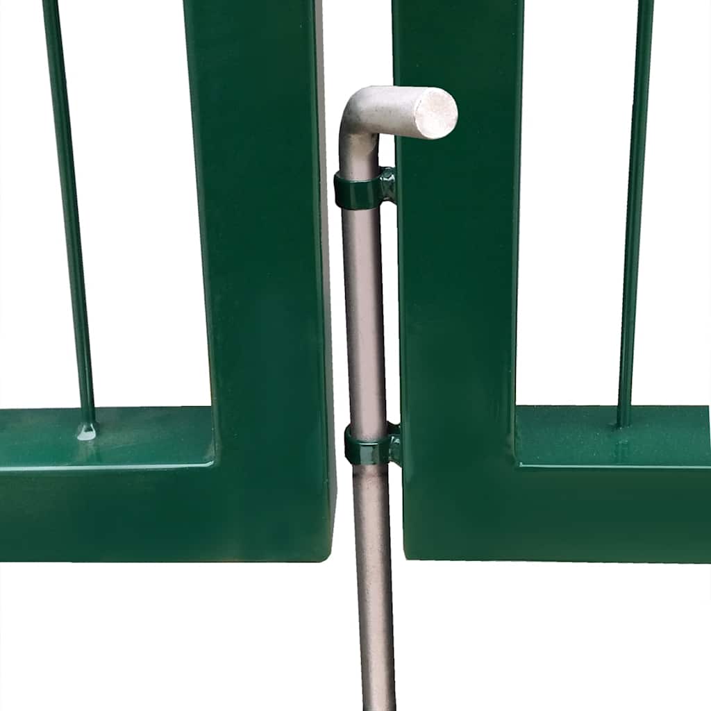 Gartentor mit Pfosten 350x100 cm Stahl Grün