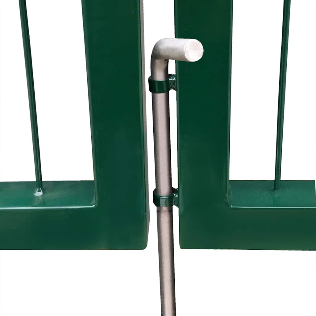 Gartentor mit Pfosten 350x140 cm Stahl Grün