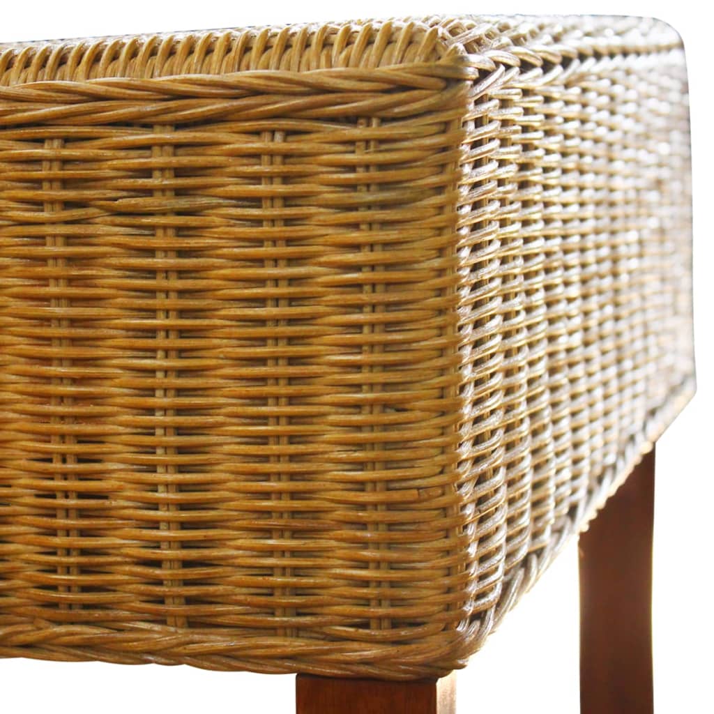 Dining room chairs 2 pcs. Brown natural rattan