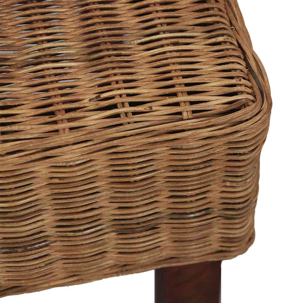 Dining room chairs 2 pcs. Brown natural rattan