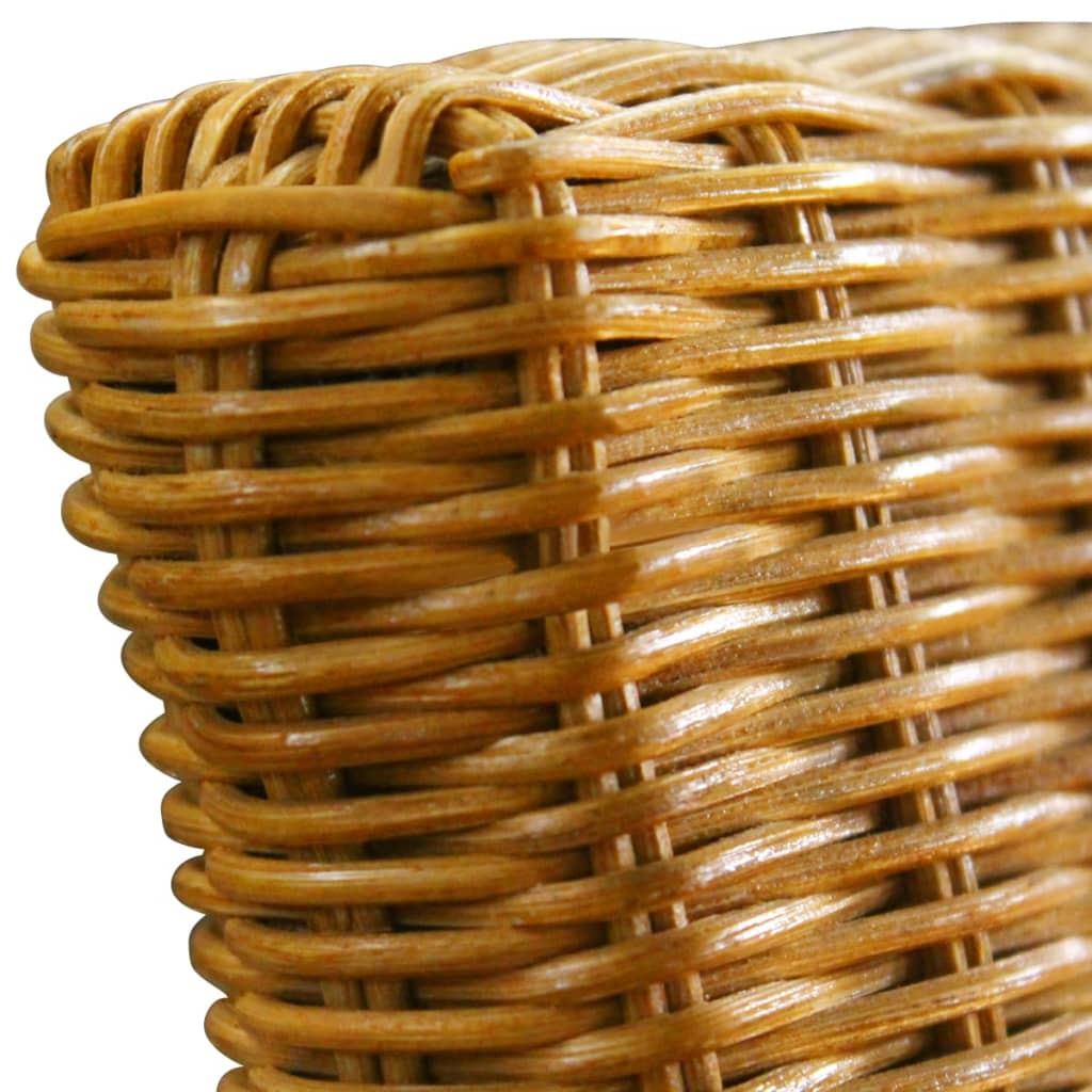 Esszimmerstühle 2 Stk. Braun Natürliches Rattan