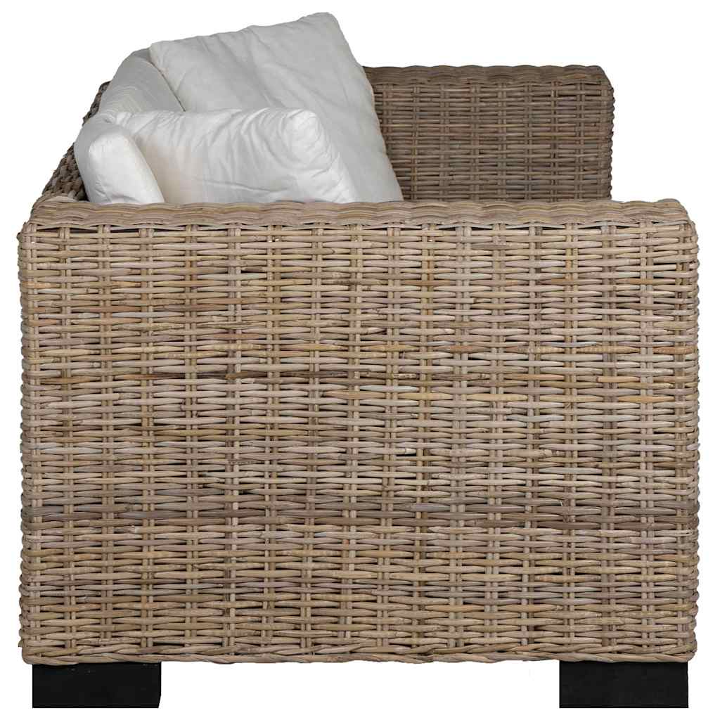 3-Sitzer Sofa Echtes Rattan