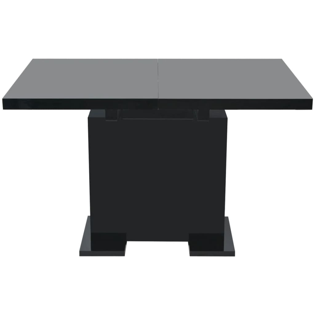 Extendable dining table in high-gloss black