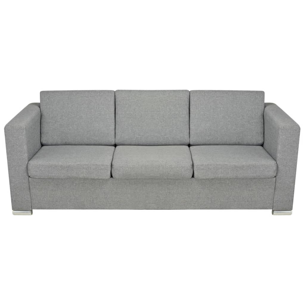 3-Sitzer-Sofa Stoff Hellgrau