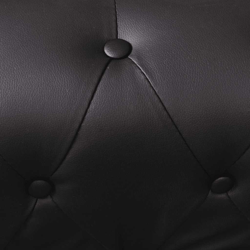 Chesterfield-Ecksofa 5-Sitzer Kunstleder Schwarz