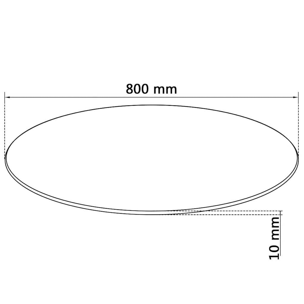 Tischplatte aus gehärtetem Glas rund 80 cm