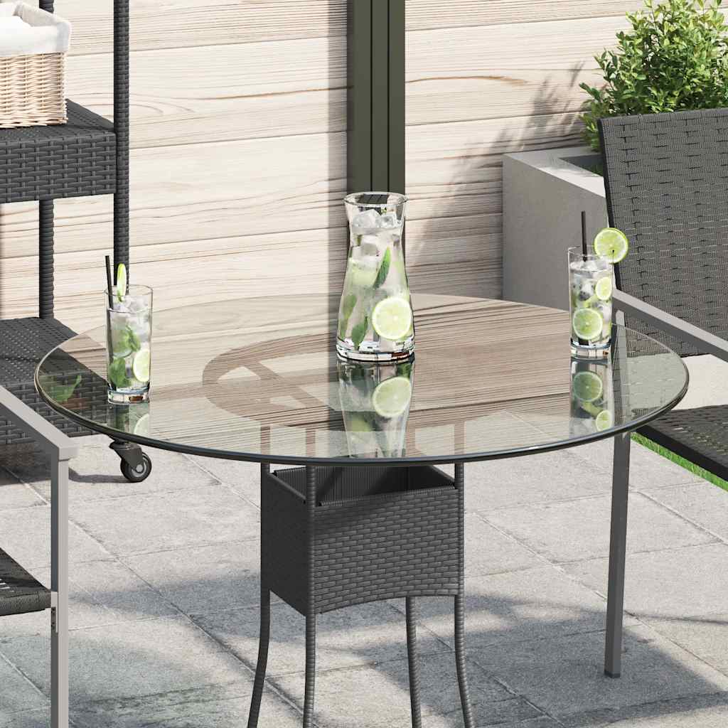 Tischplatte aus gehärtetem Glas rund 80 cm