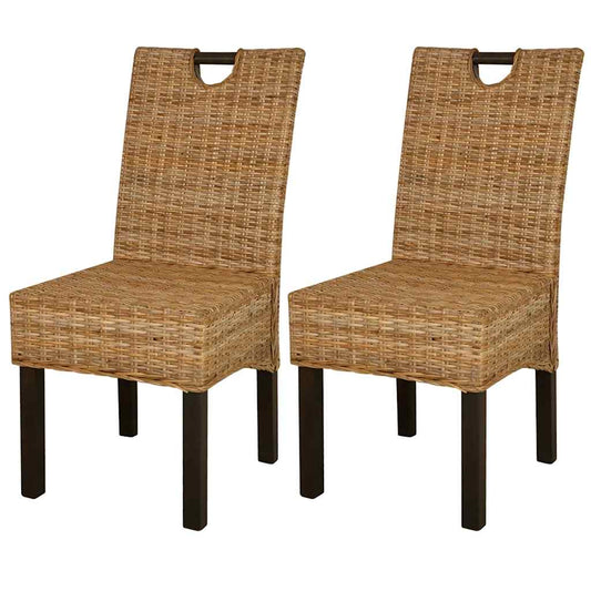 Dining chairs 2 pcs. Kubu rattan mango wood