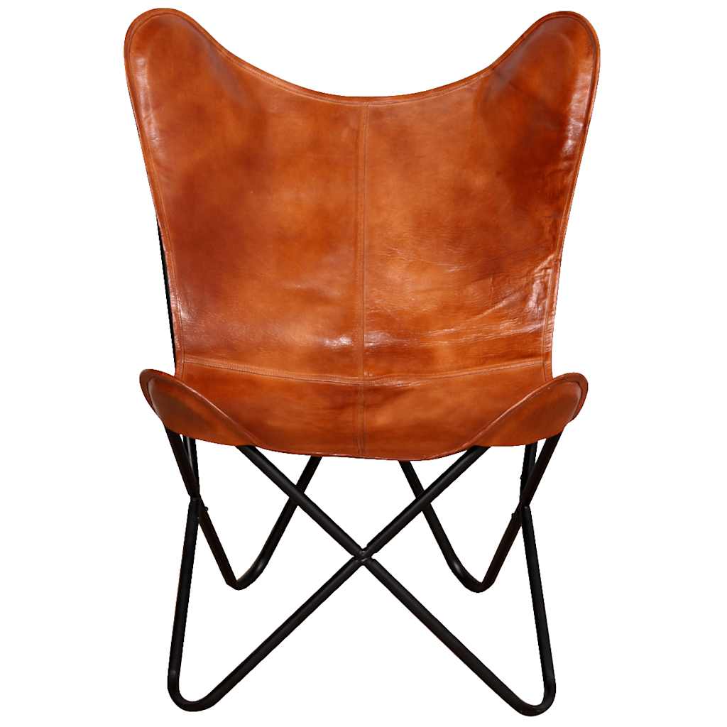 Butterfly-Sessel Braun Echtleder