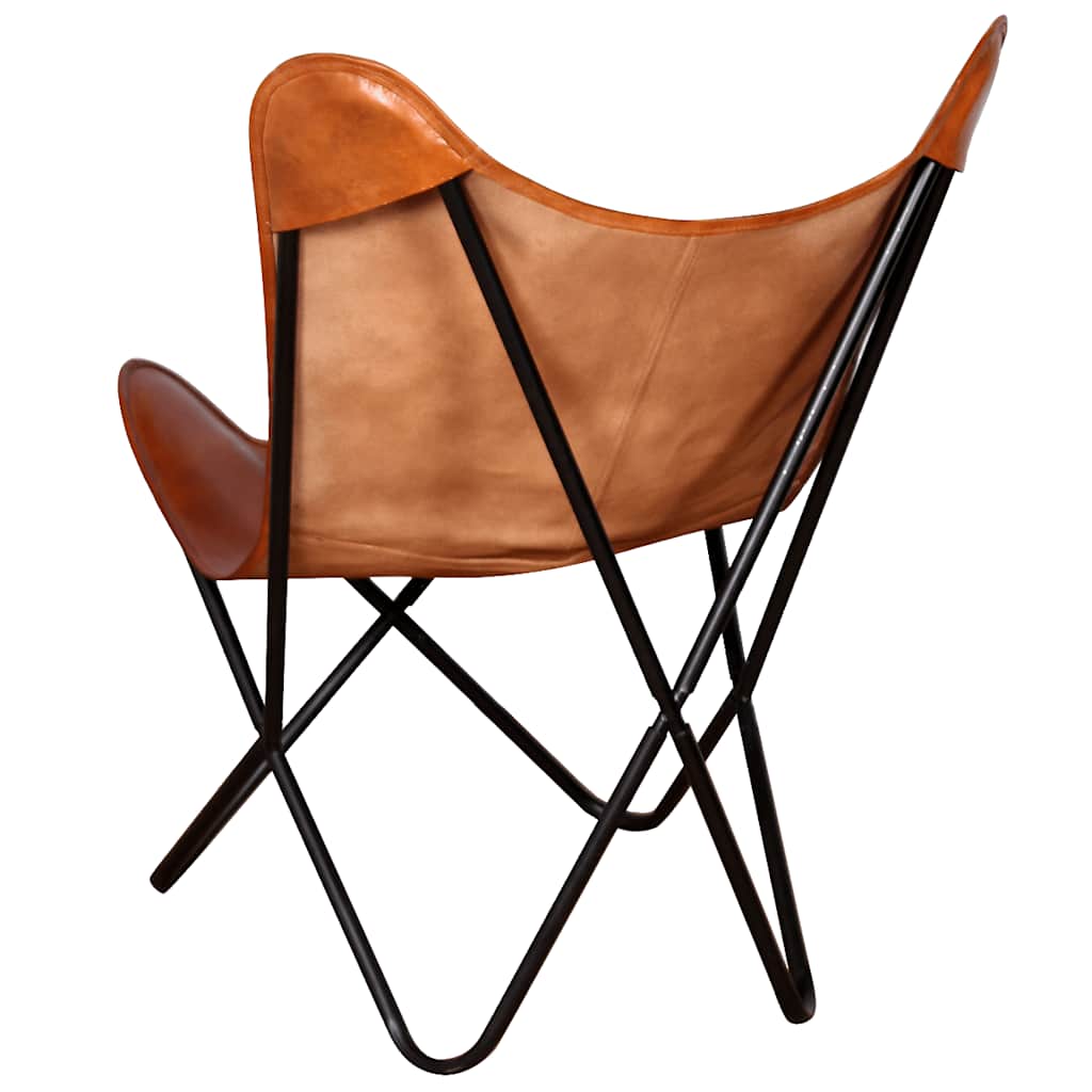 Butterfly-Sessel Braun Echtleder