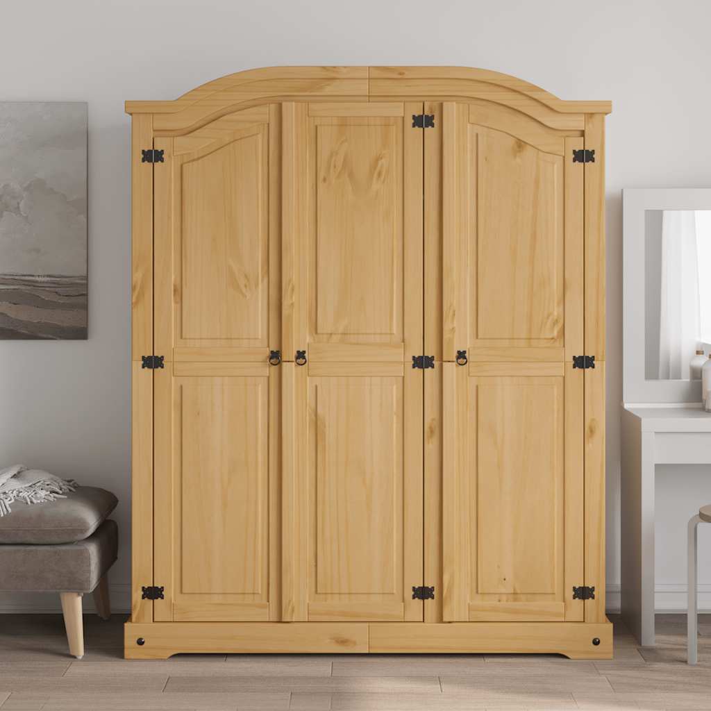 Kleiderschrank Mexiko-Stil Kiefernholz 3 Türen