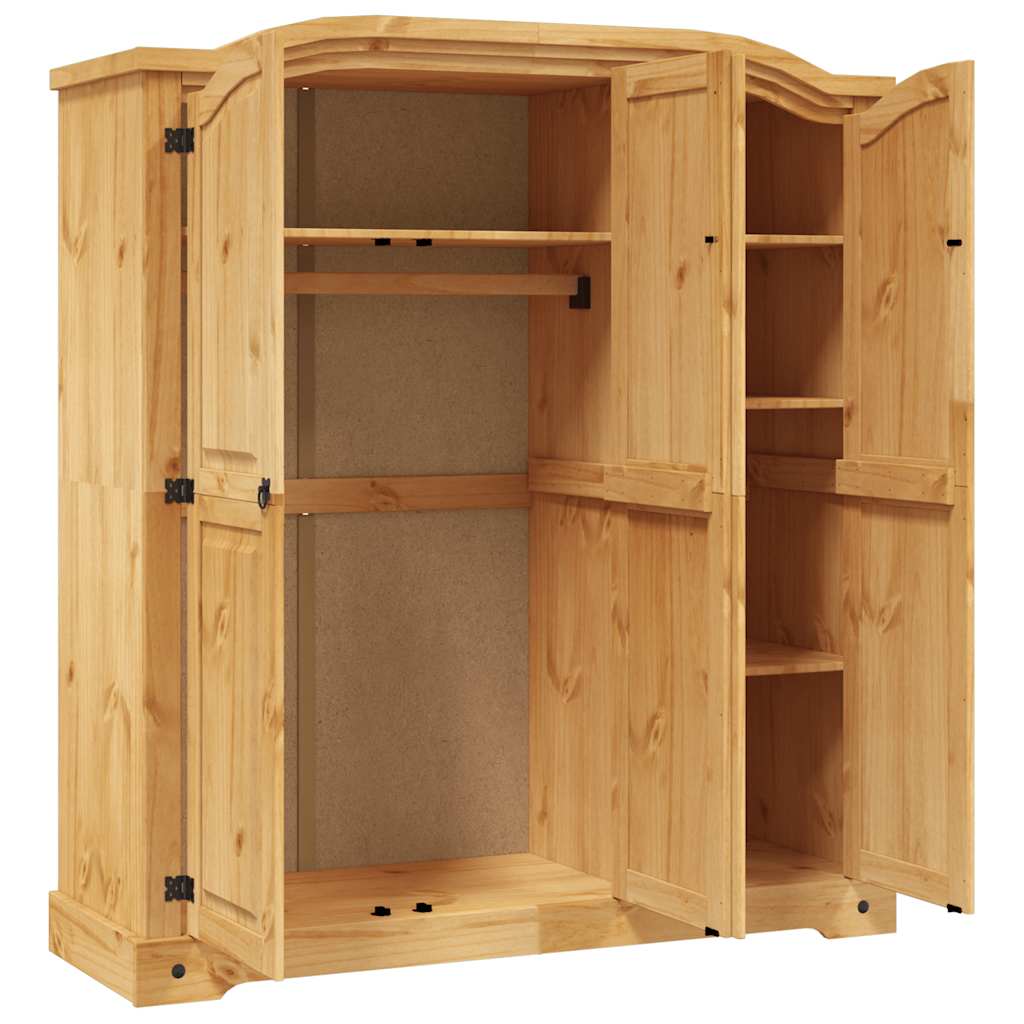 Kleiderschrank Mexiko-Stil Kiefernholz 3 Türen