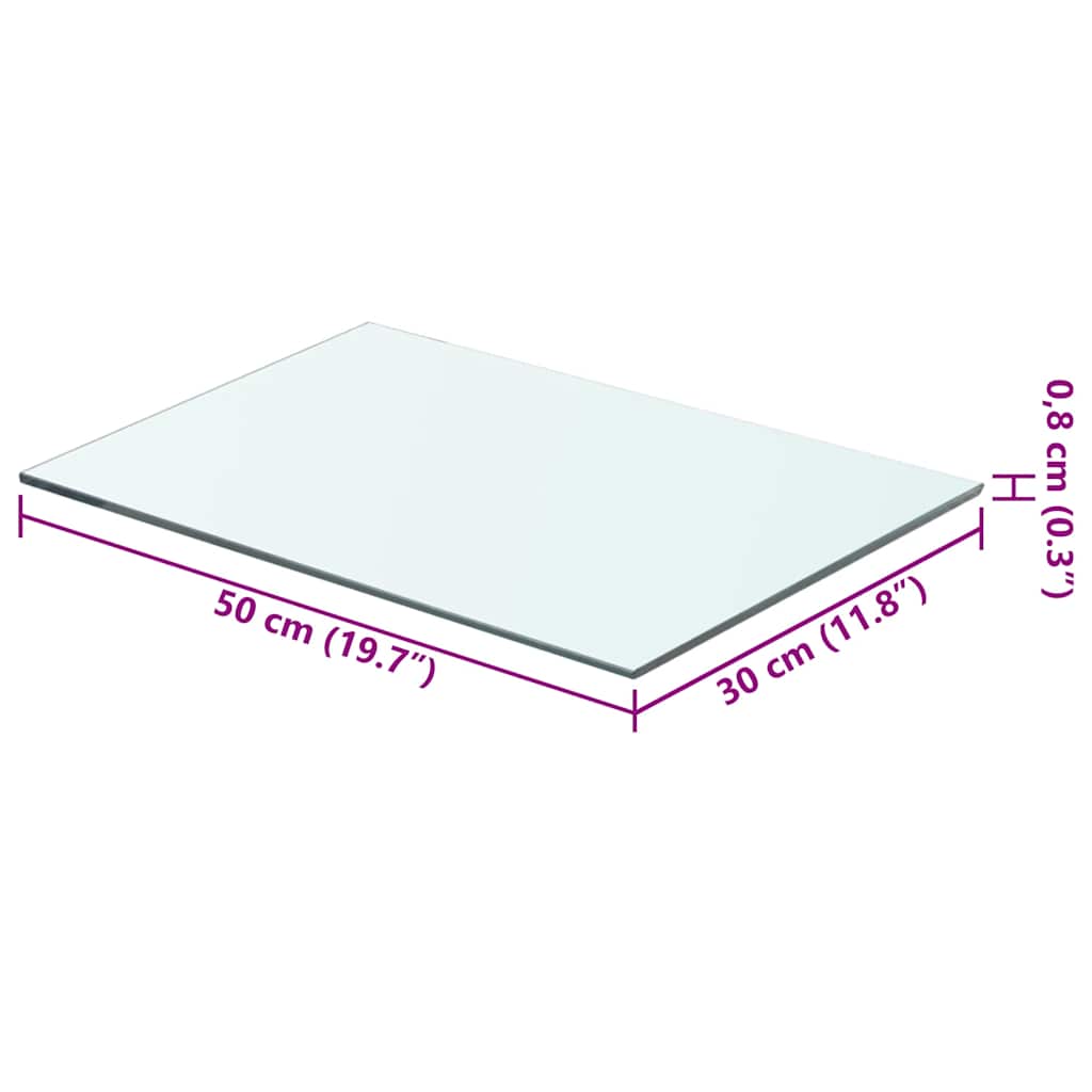 Regalboden Glas Transparent 50 cm x 30 cm