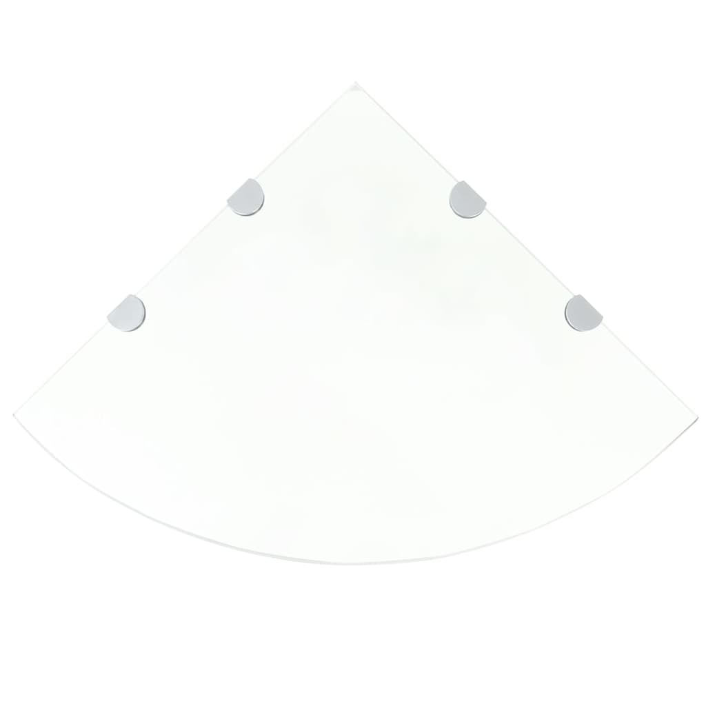 Eckablage mit Verchromten Halterungen Glas Transparent 45x45 cm