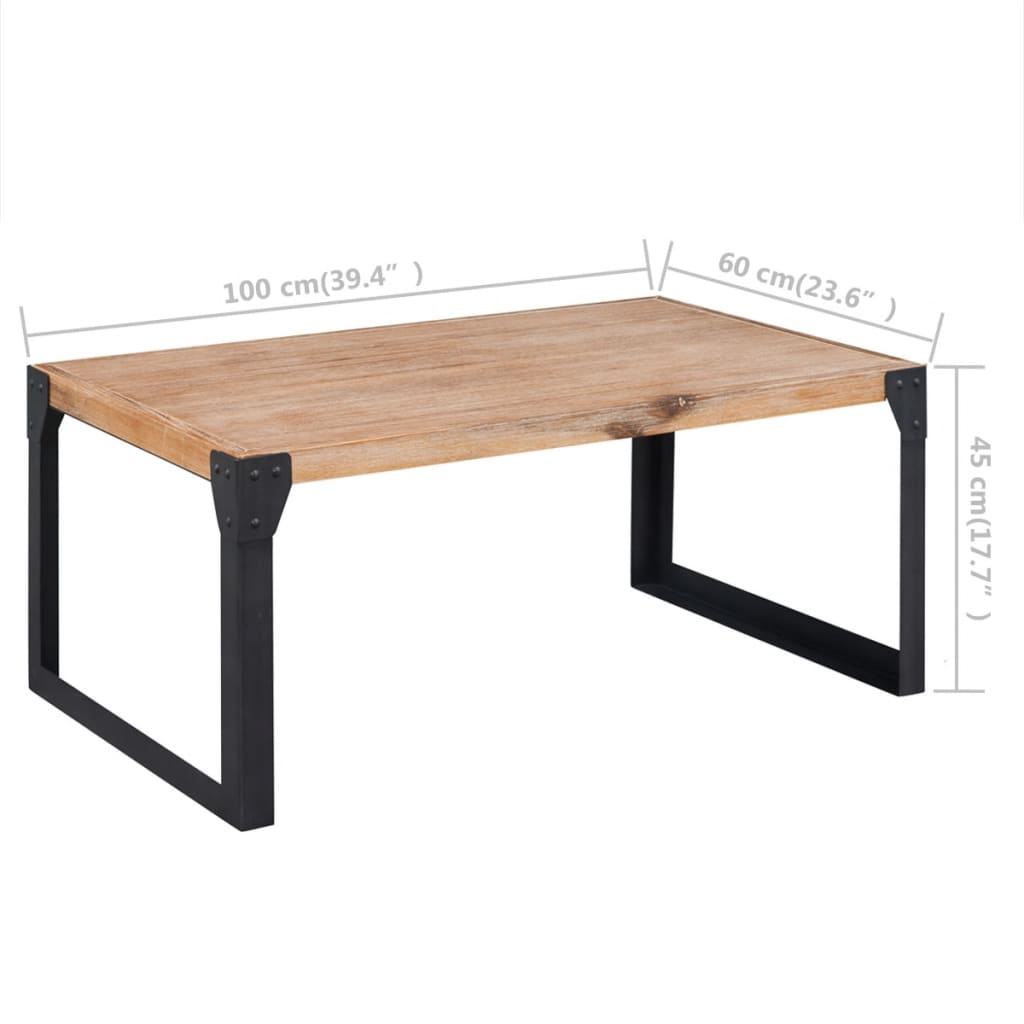 Table basse en bois d'acacia massif 100x60x45 cm