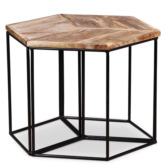 Table basse en bois de manguier massif 56x48x40 cm