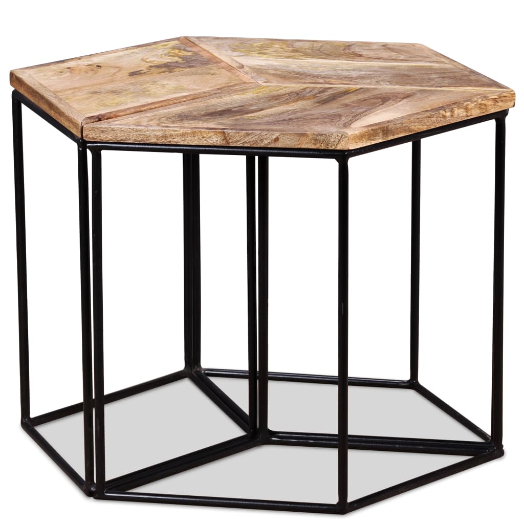 Table basse en bois de manguier massif 56x48x40 cm