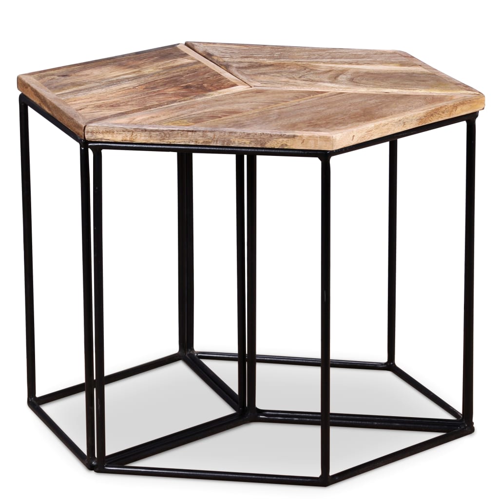 Table basse en bois de manguier massif 56x48x40 cm
