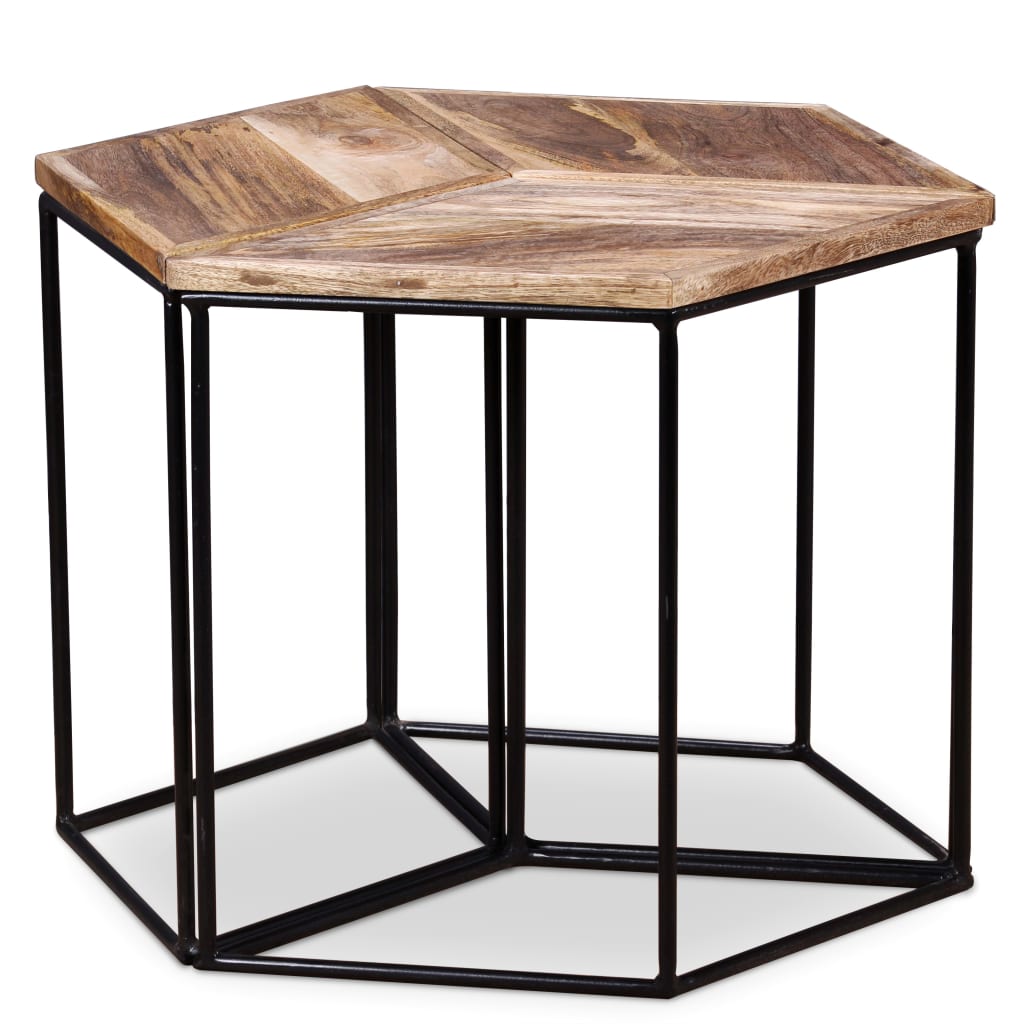 Table basse en bois de manguier massif 56x48x40 cm