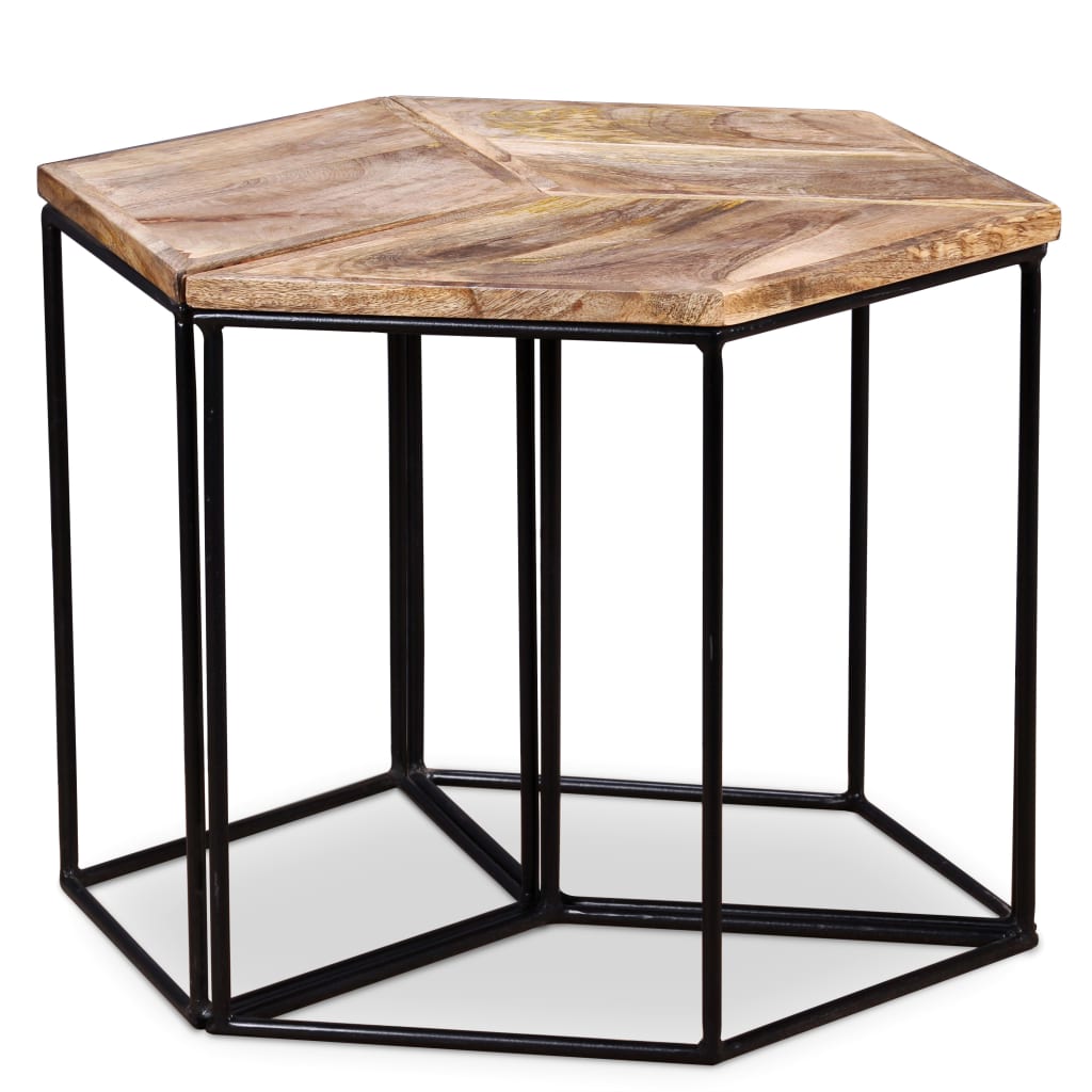 Table basse en bois de manguier massif 56x48x40 cm