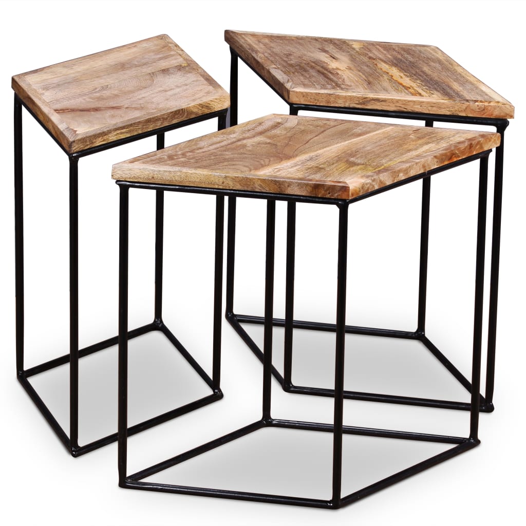 Table basse en bois de manguier massif 56x48x40 cm