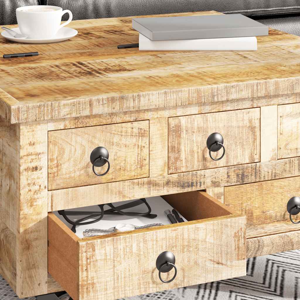 Couchtisch Raues Mangoholz 70x70x40 cm