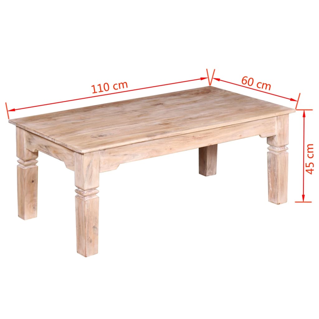 Couchtisch Akazienholz 110x60x45 cm