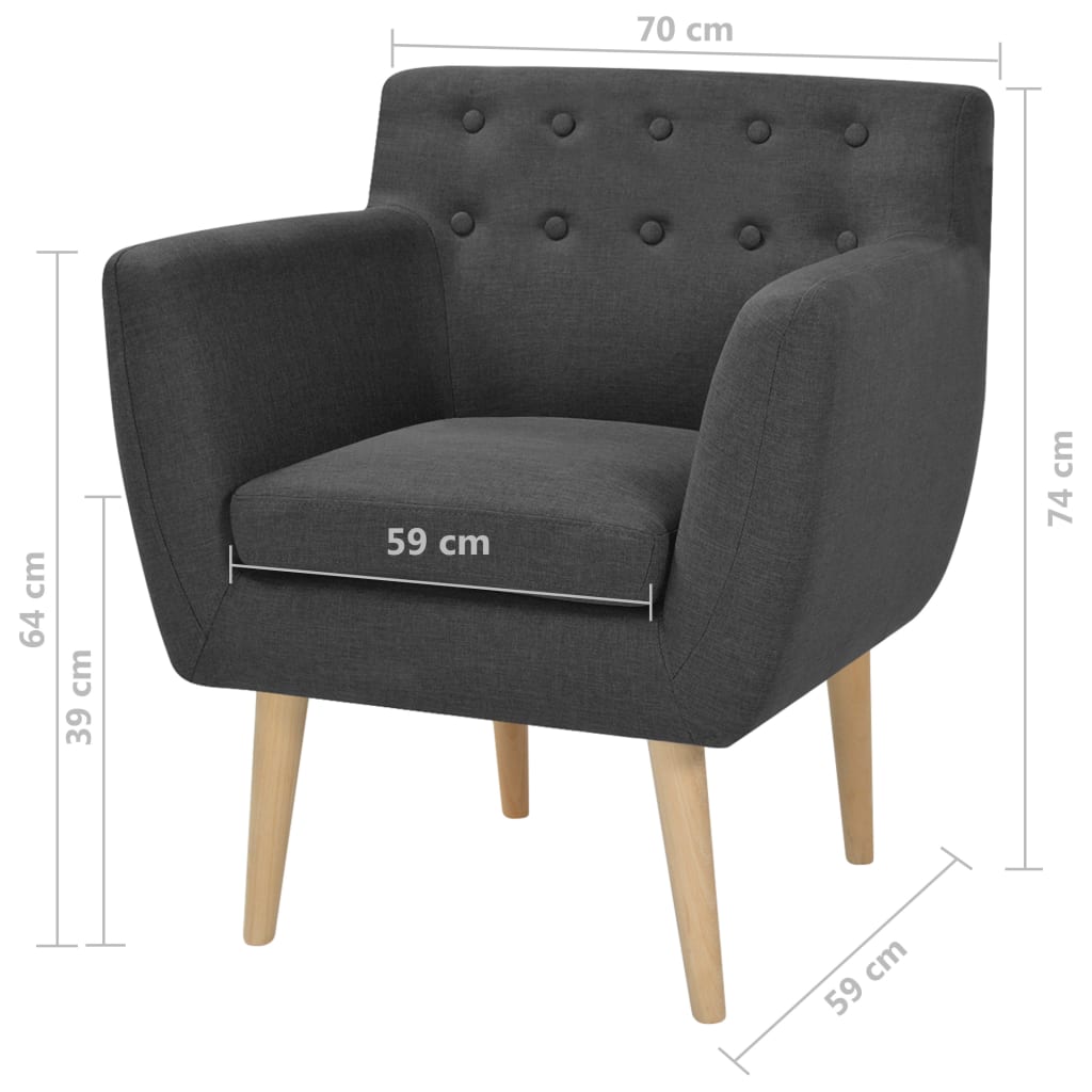 Sessel Dunkelgrau Stoff
