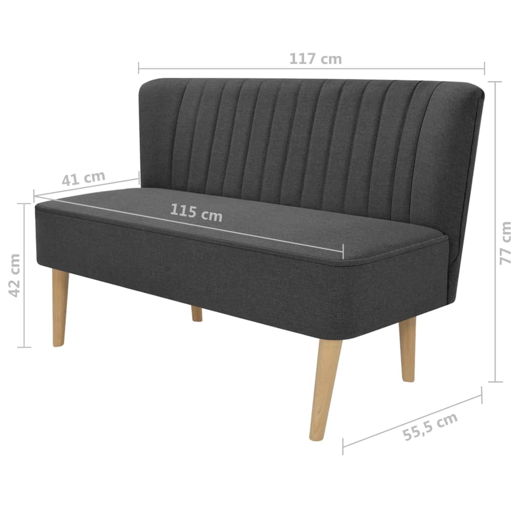 Sofa Stoff 117x55,5x77 cm Dunkelgrau