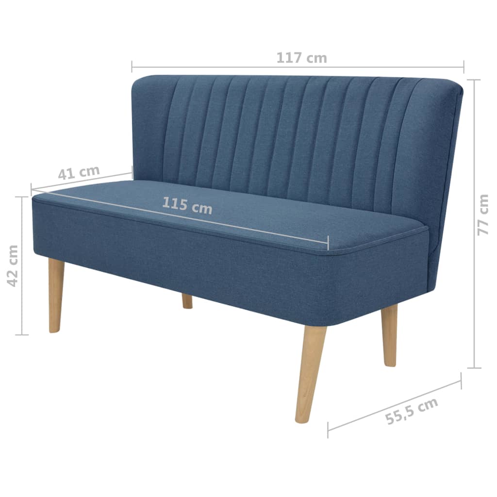 Sofa Stoff 117x55,5x77 cm Blau