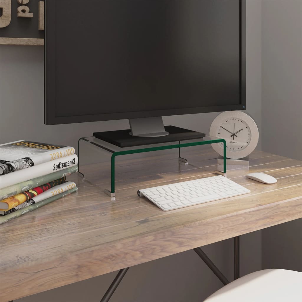 TV-Tisch/Bildschirmerhöhung Glas Transparent 40x25x11 cm