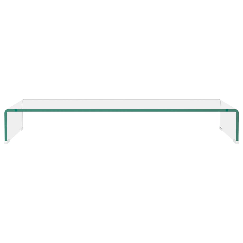 TV-Tisch/Bildschirmerhöhung Glas Transparent 90x30x13 cm