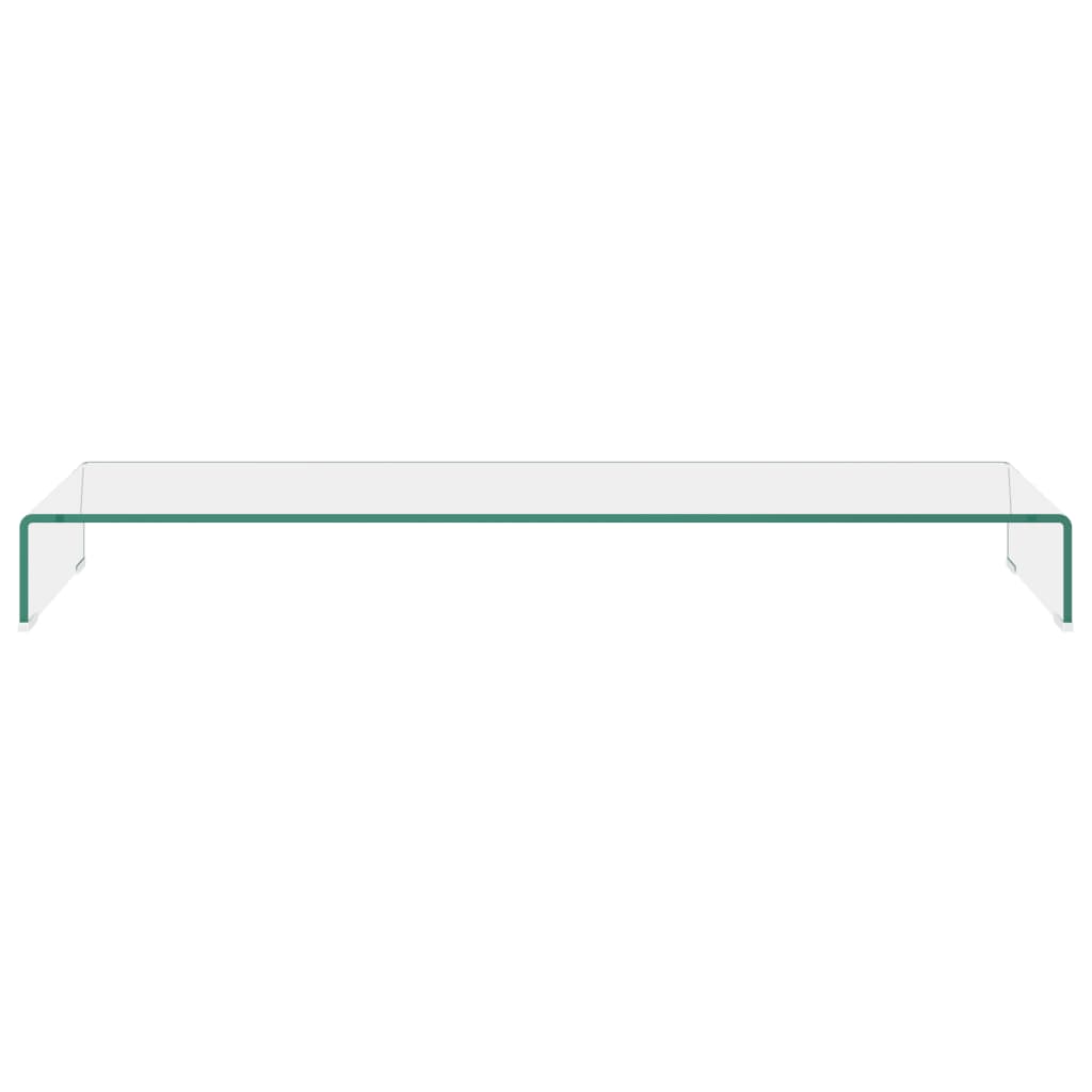 TV-Tisch/Bildschirmerhöhung Glas Transparent 120x30x13 cm