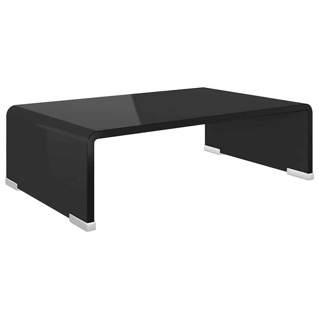 TV-Tisch/Bildschirmerhöhung Glas Schwarz 40x25x11 cm