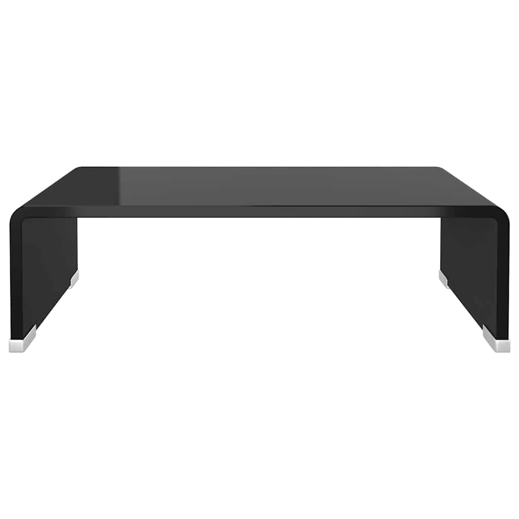TV-Tisch/Bildschirmerhöhung Glas Schwarz 40x25x11 cm