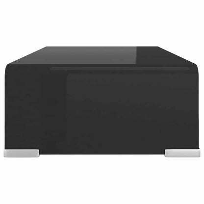 TV-Tisch/Bildschirmerhöhung Glas Schwarz 40x25x11 cm