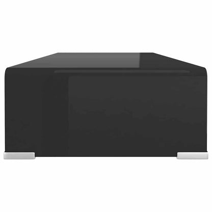 TV-Tisch/Bildschirmerhöhung Glas Schwarz 70x30x13 cm