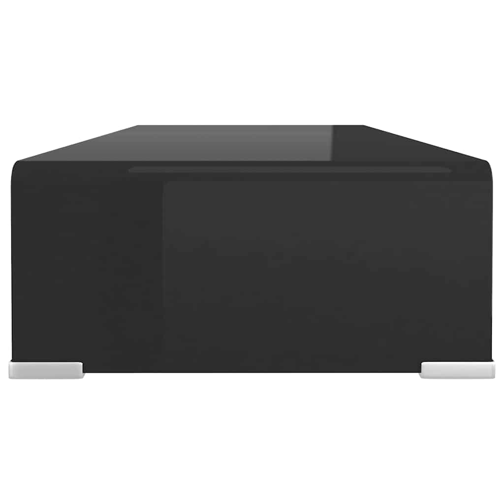 TV-Tisch/Bildschirmerhöhung Glas Schwarz 70x30x13 cm