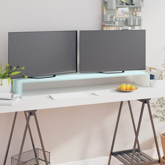 Support TV/moniteur en verre vert 120x30x13 cm