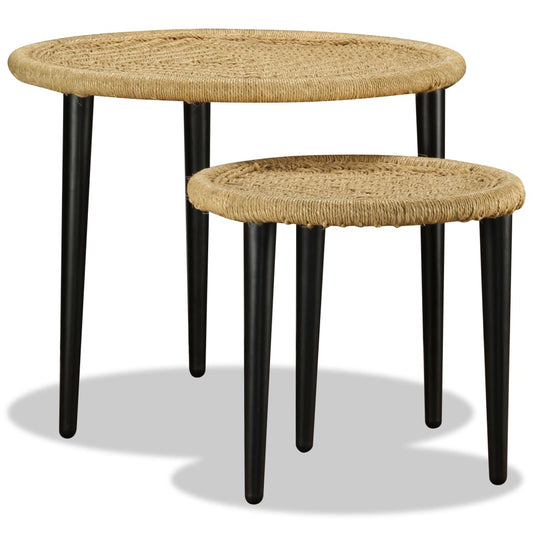 Ensemble de 2 tables basses en jute naturel