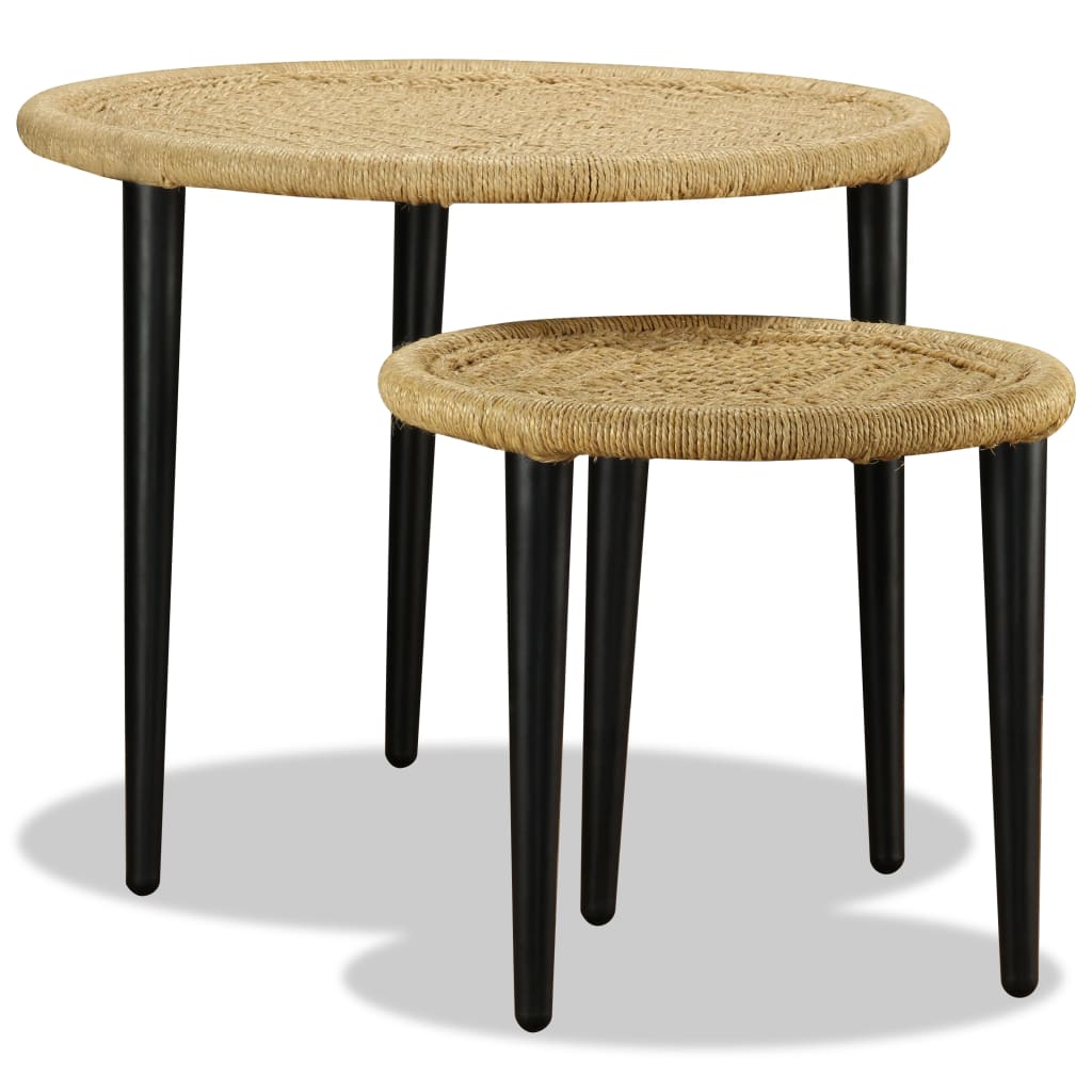 Ensemble de 2 tables basses en jute naturel