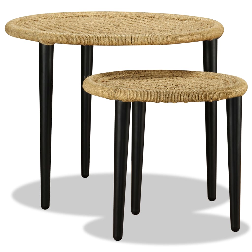 Ensemble de 2 tables basses en jute naturel