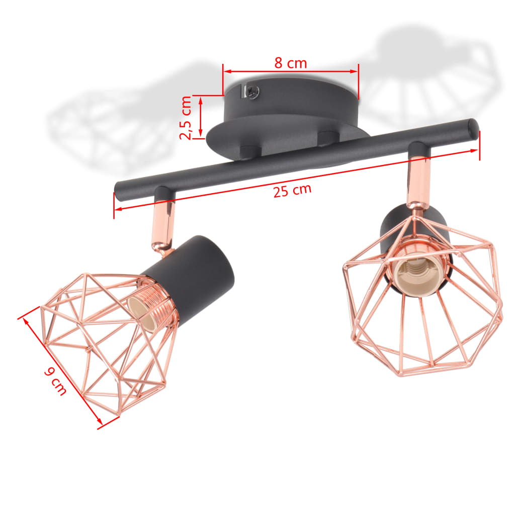 Spot de plafond avec 2 ampoules LED 8 W