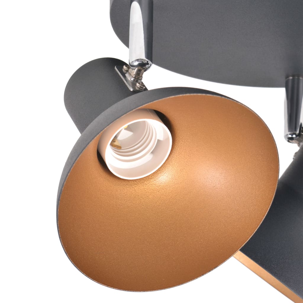 Deckenlampe für 3 Glühbirnen E27 Schwarz und Gold