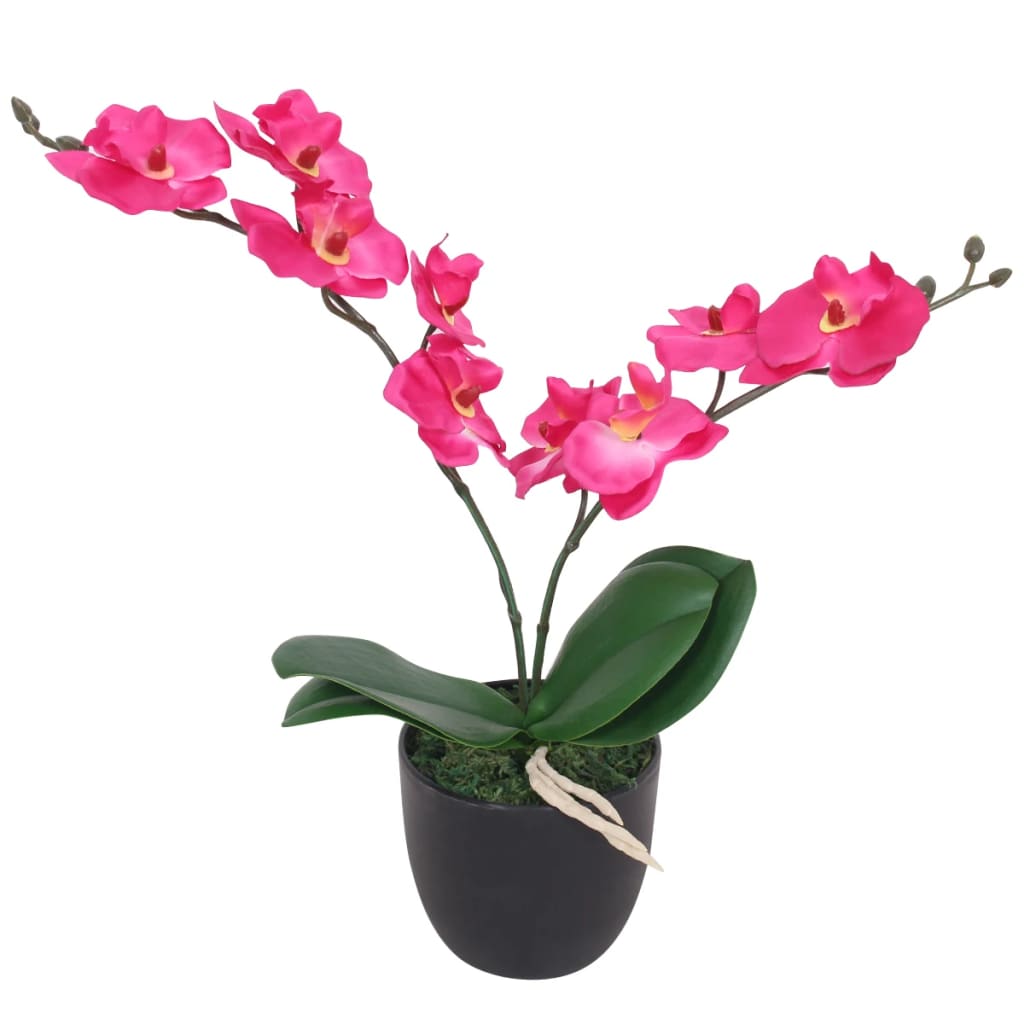 Künstliche Orchidee mit Topf 30 cm Rot