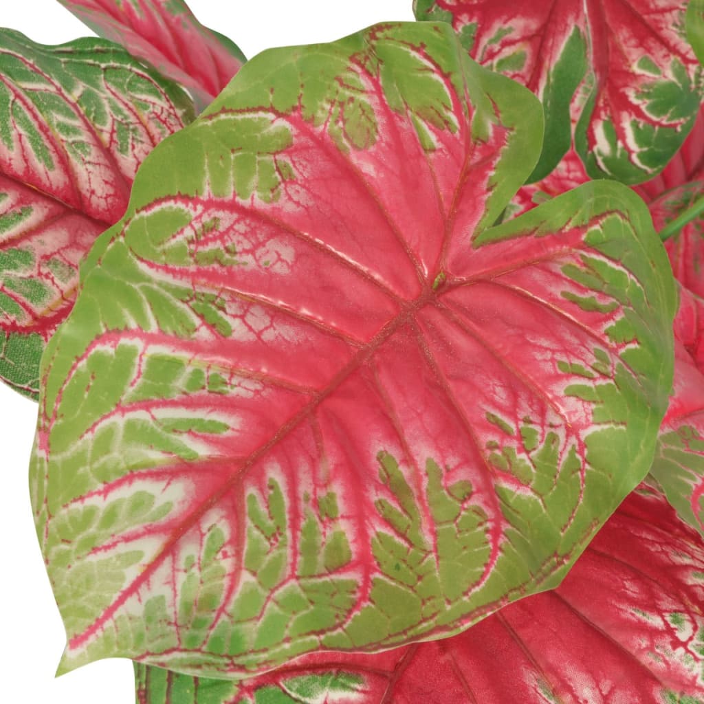 Artificial Caladium plant with pot 85 cm red and green