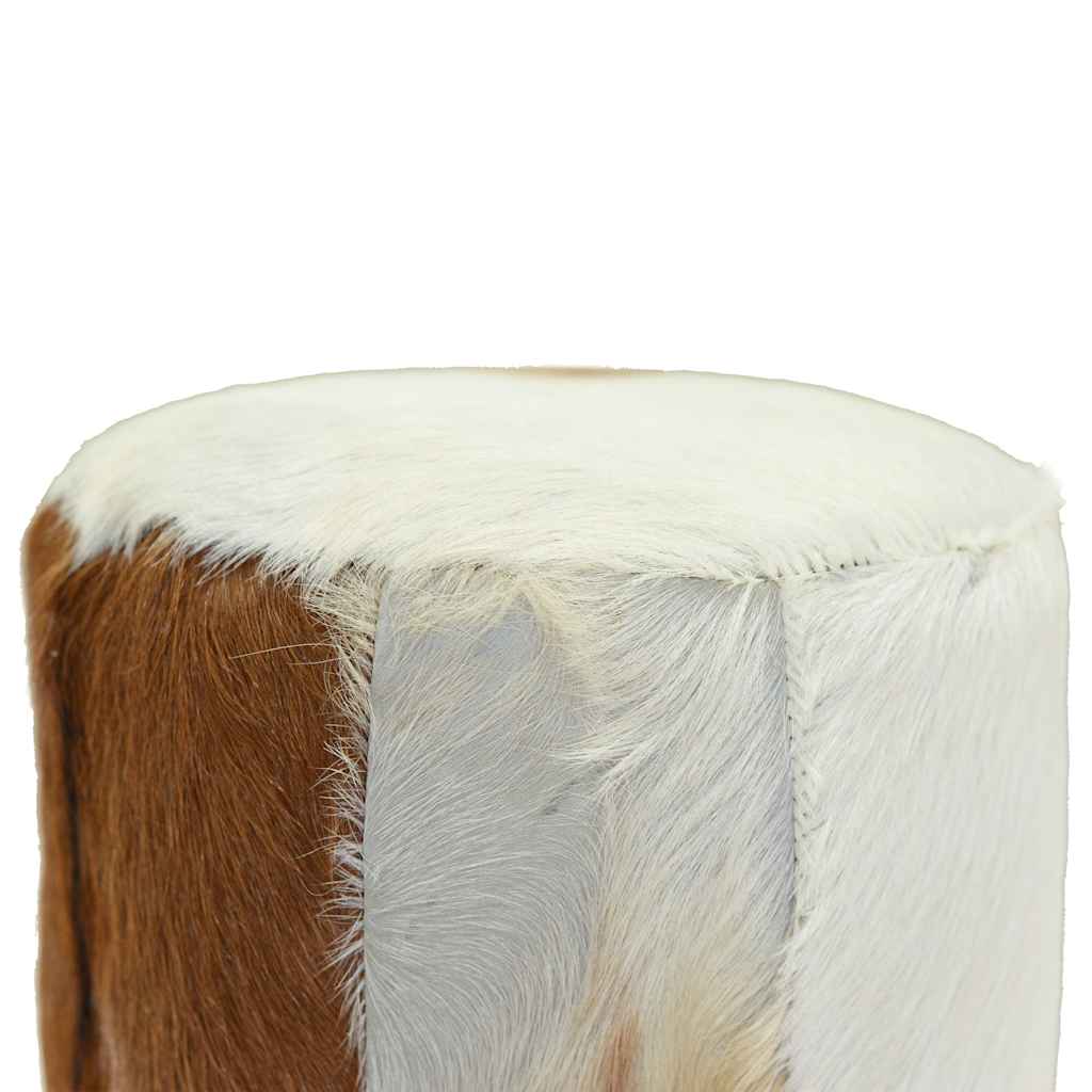 Barhocker Ziegenleder und Teak Massivholz