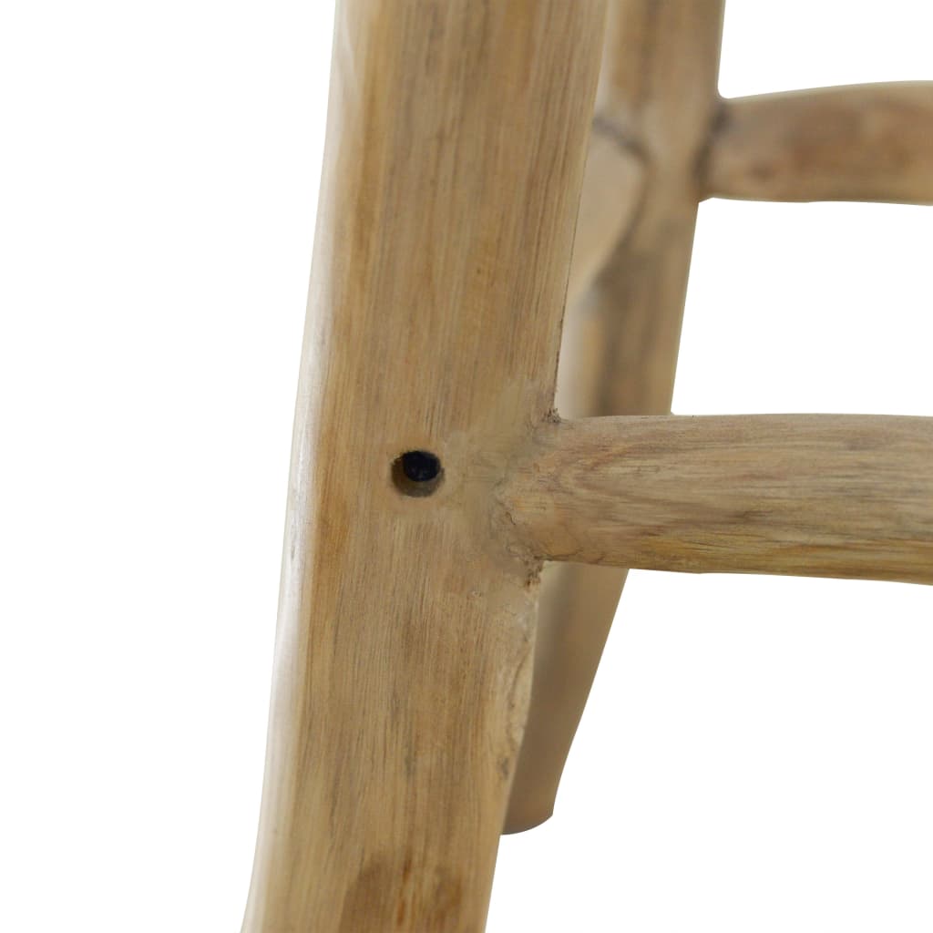 Barhocker Ziegenleder und Massivholz Teak